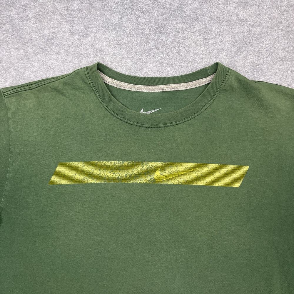 Nike y2k graphic t-shirt green yellow center logo size large - Picture 2 of 9